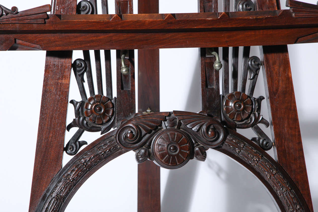Late 19th C. Carved Mahogany Easel 1