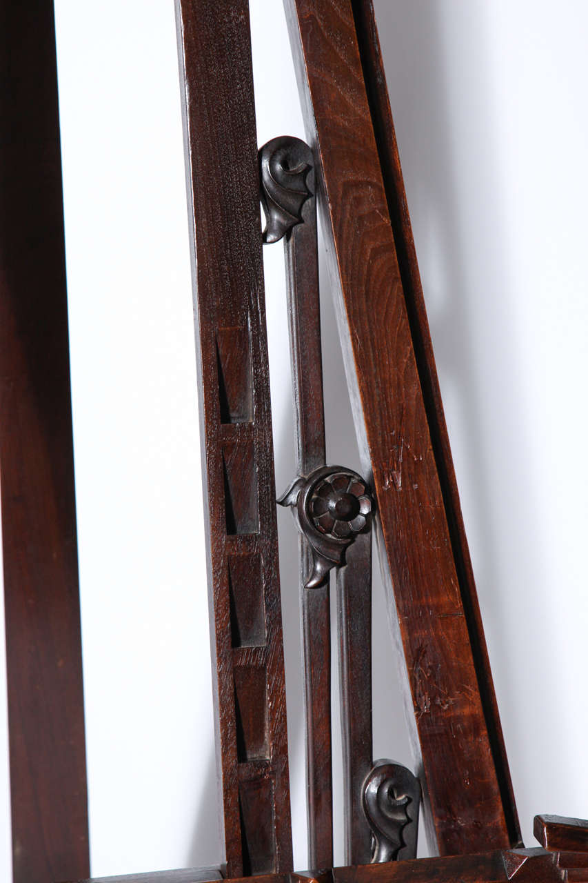Late 19th C. Carved Mahogany Easel 2