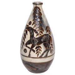 Primavera, Glazed Ceramic Vase, France, C. 1928