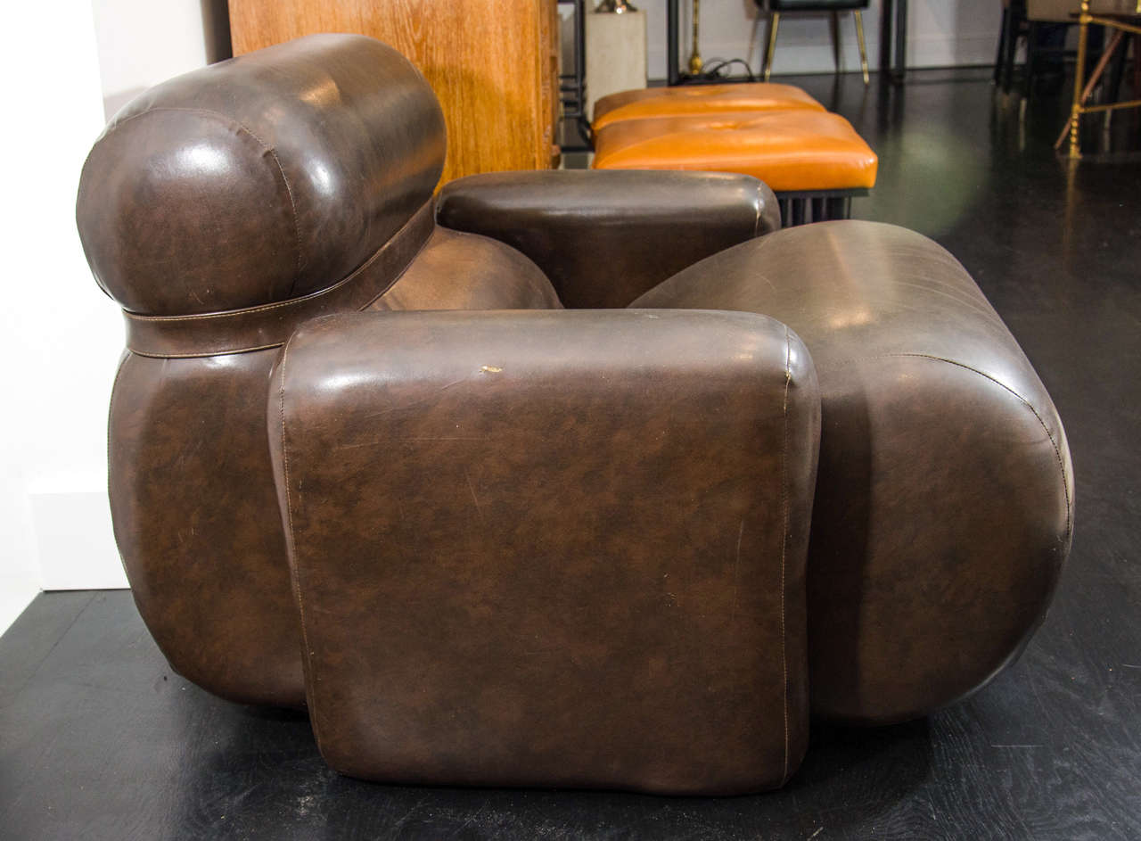 French Injected Foam Lounge Chair For Sale