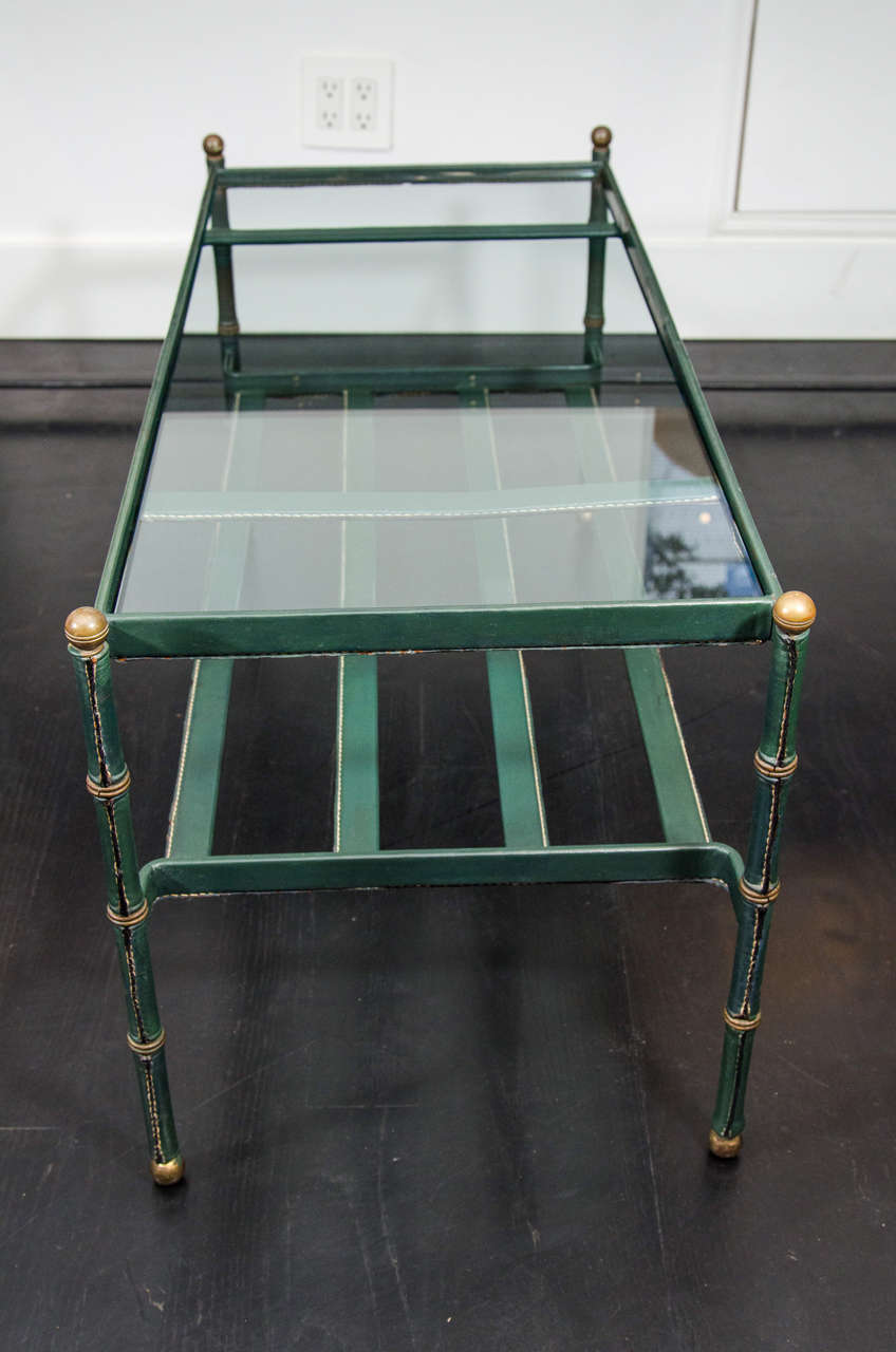 Glass Jacques Adnet Coffee Table