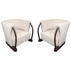 Pair of Walnut Art Deco Chairs