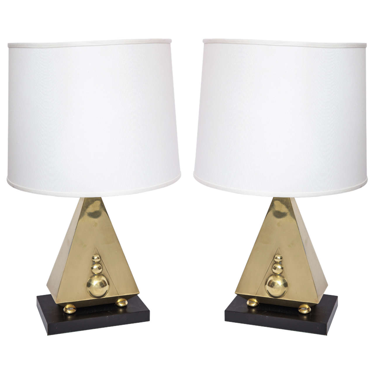 Pair of 1940s Art Moderne Table Lamps Attributed to Hugo Gnam