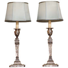 Pair of Victorian Sheffield Plated Adams Style Electrified Table Lamps 4