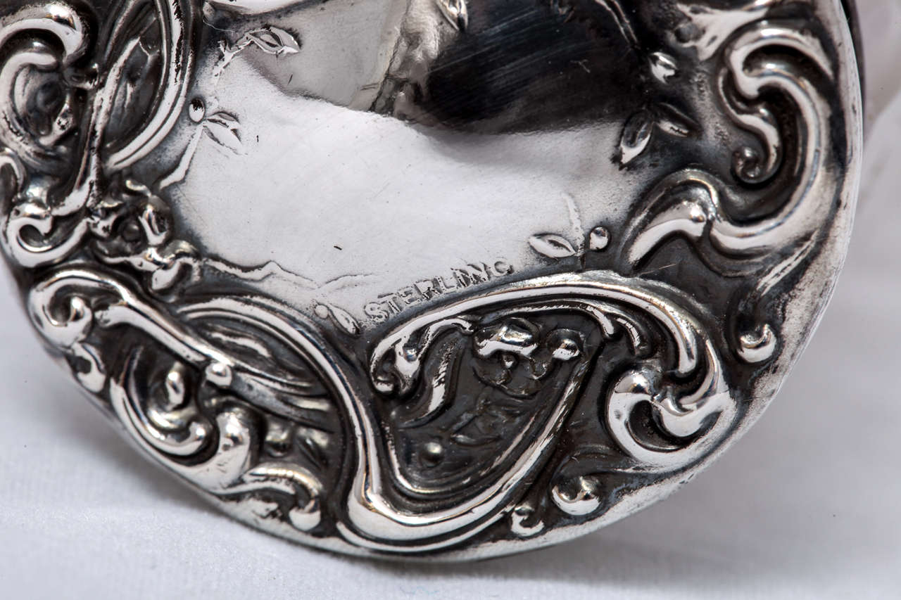 Art Nouveau Sterling Silver-Mounted 