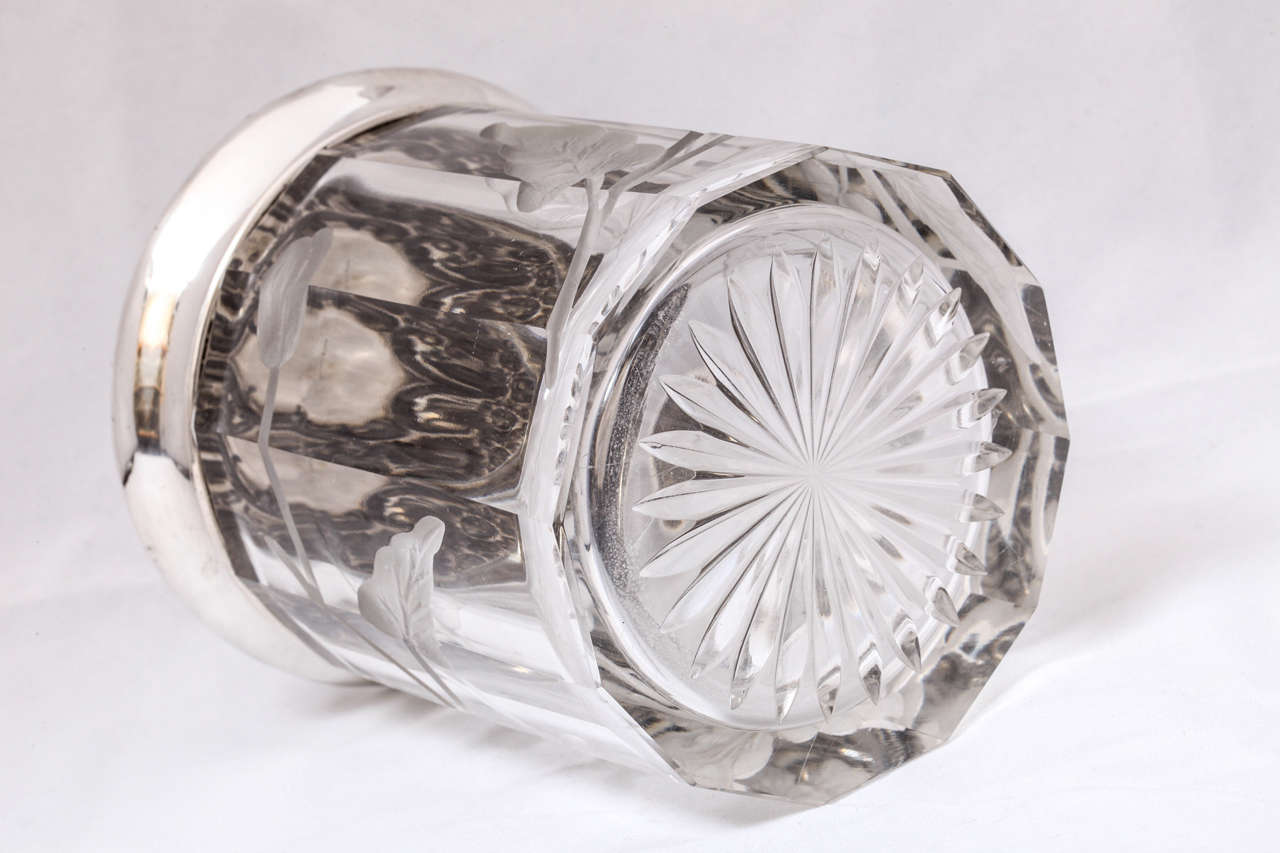 19th Century Art Nouveau Sterling Silver-Mounted 