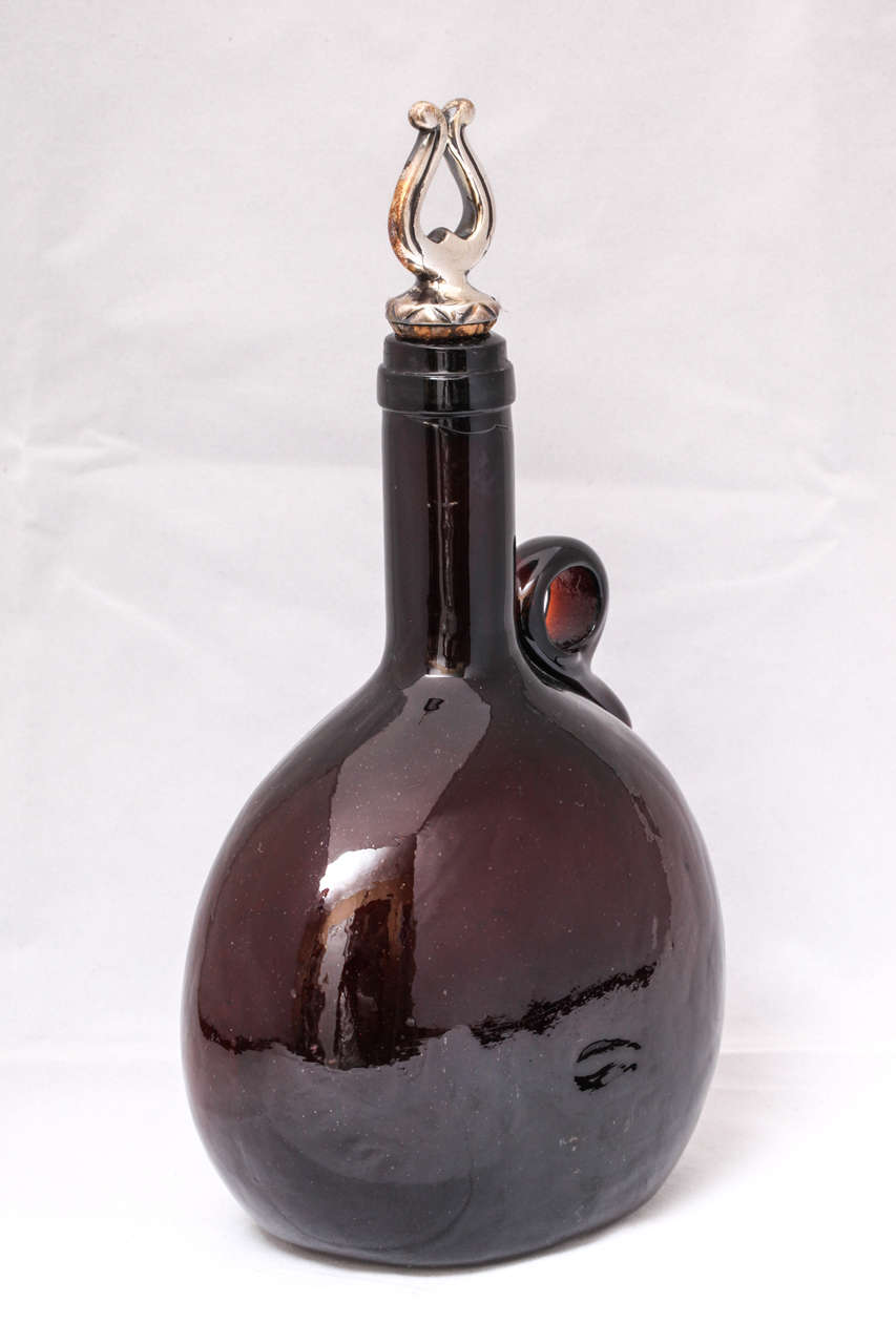 American Sterling Silver-Mounted Handblown Decanter