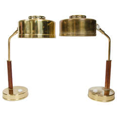 Vintage Pair of 1950s Scandinavian Table Lamps