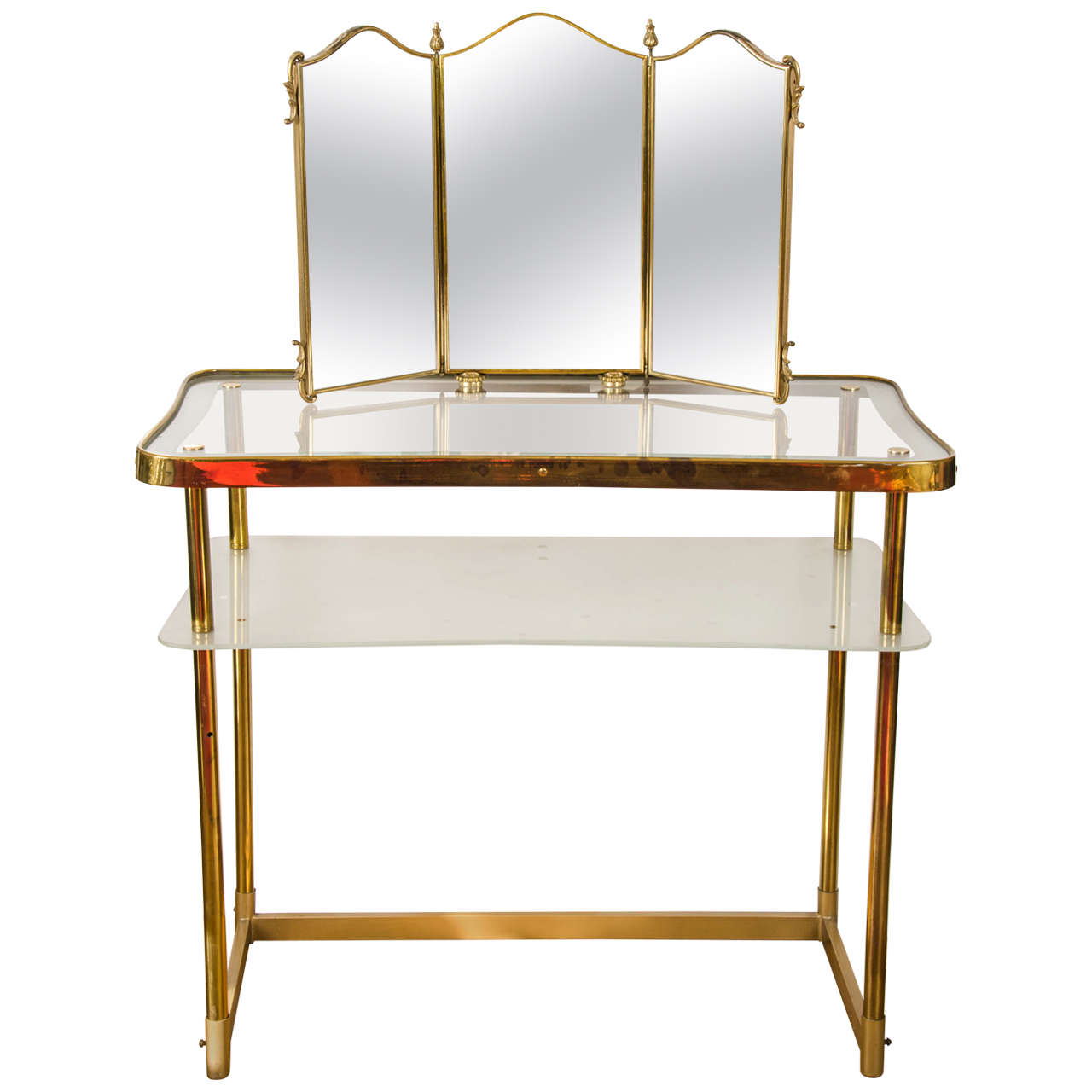 1950s "Polka Dot" Dressing Table with Triptych Mirror