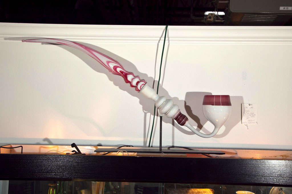 English Handblown Nailsea Glass Whimsy Pipe