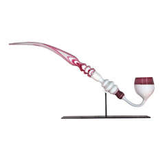 Antique English Handblown Nailsea Glass Whimsy Pipe