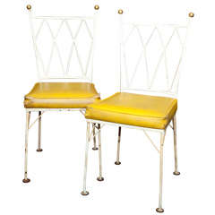 Pair of Whimiscal Metal Side Chairs, circa 1940