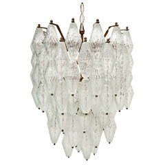 Vintage Polyhedral Glass Chandelier by Venini