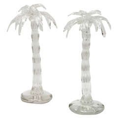 Pair of Hand Blown Glass Palm Trees