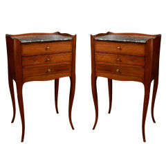 Pair of English Side Tables With Marble Top