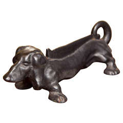 Bronze Dachshund Dog Boot Scraper