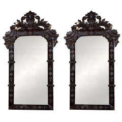 Pair of Black Venetian Mirrors