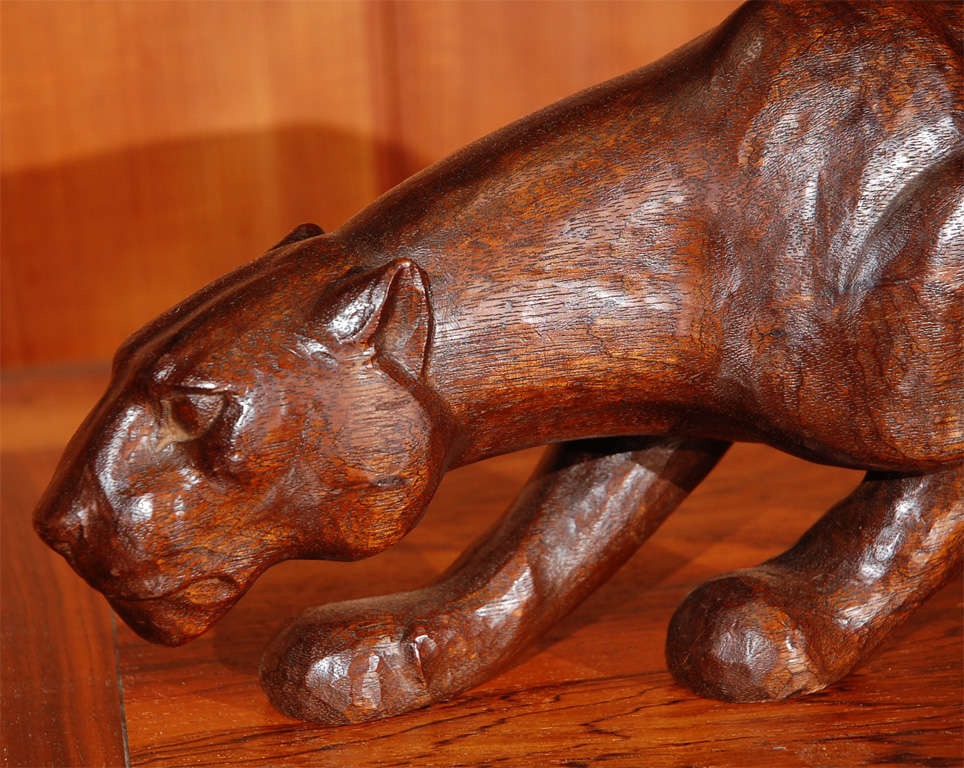 Prowling carved panther