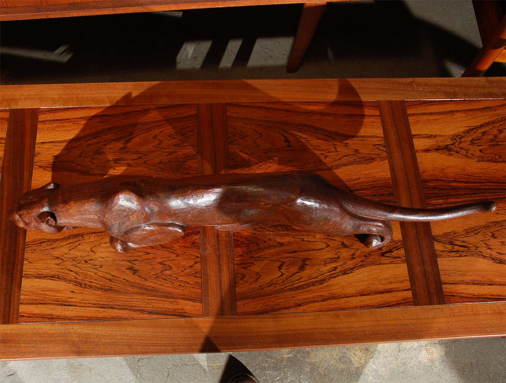 panther wood carving