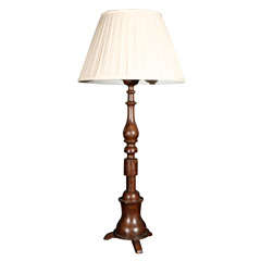 English Turned Walnut Post as Lamp, circa 1820 11