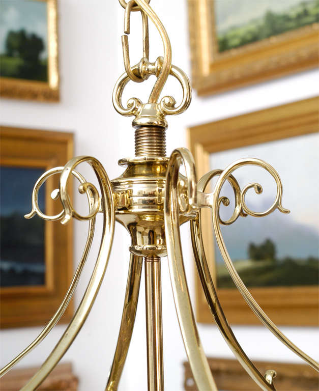 Important Regency Brass and Glass Lantern For Sale 3