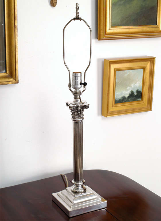 Pair of  Corinthian Column Lamps
