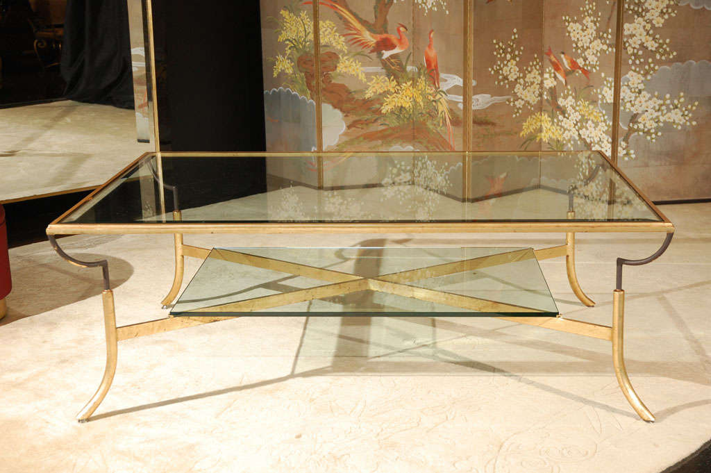 2 Tier Gold Leaf Coffee Table at 1stDibs