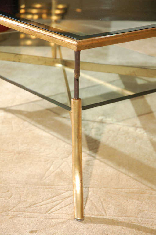 2 Tier Gold Leaf Coffee Table at 1stDibs