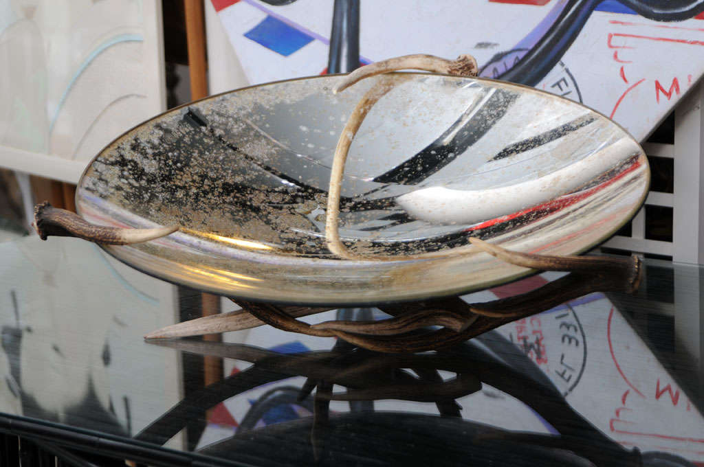 Large Mercury Lens Mounted on Deer Antlers