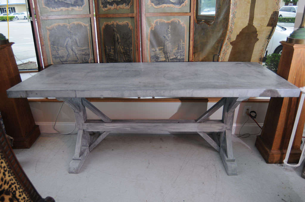 Zinc Topped Farm Table
