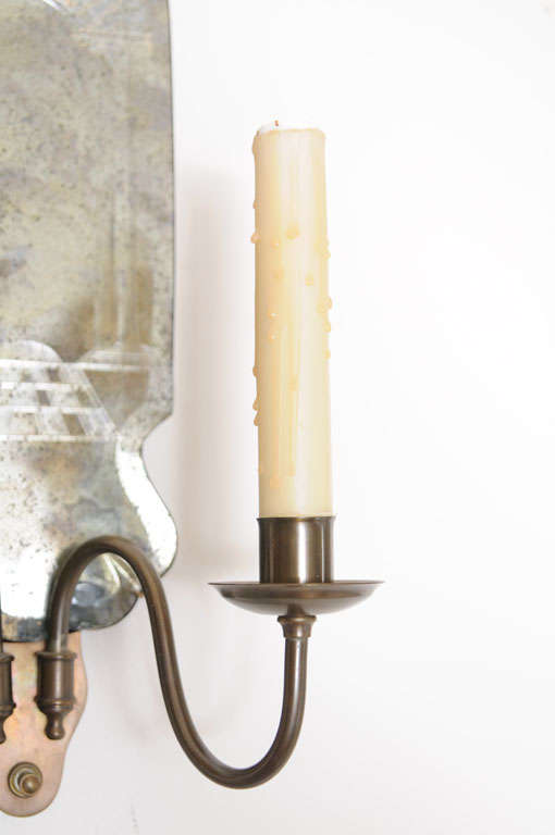 20th Century Pair of Venetian Etched Mirrored Sconces
