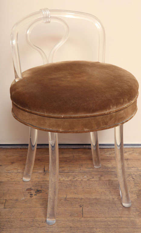 An American Lucite Dressing Table Stool