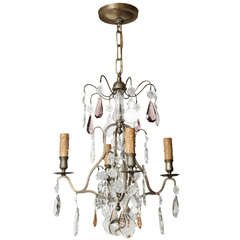 A 4 Light French Louis XVI Style Nickel Plated Chandelier A 4 Light French Louis XVI Style Nickel Plated Chandelier