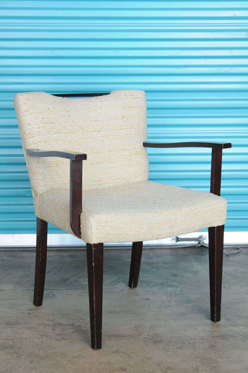 8 dining chairs,model #2294 designed by Paul Frankl and manufactured by Johnson Furniture.
2 Arm chairs and 6 side chairs