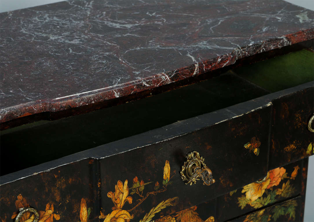 19c. French Japanned Commode with Marble Top 1