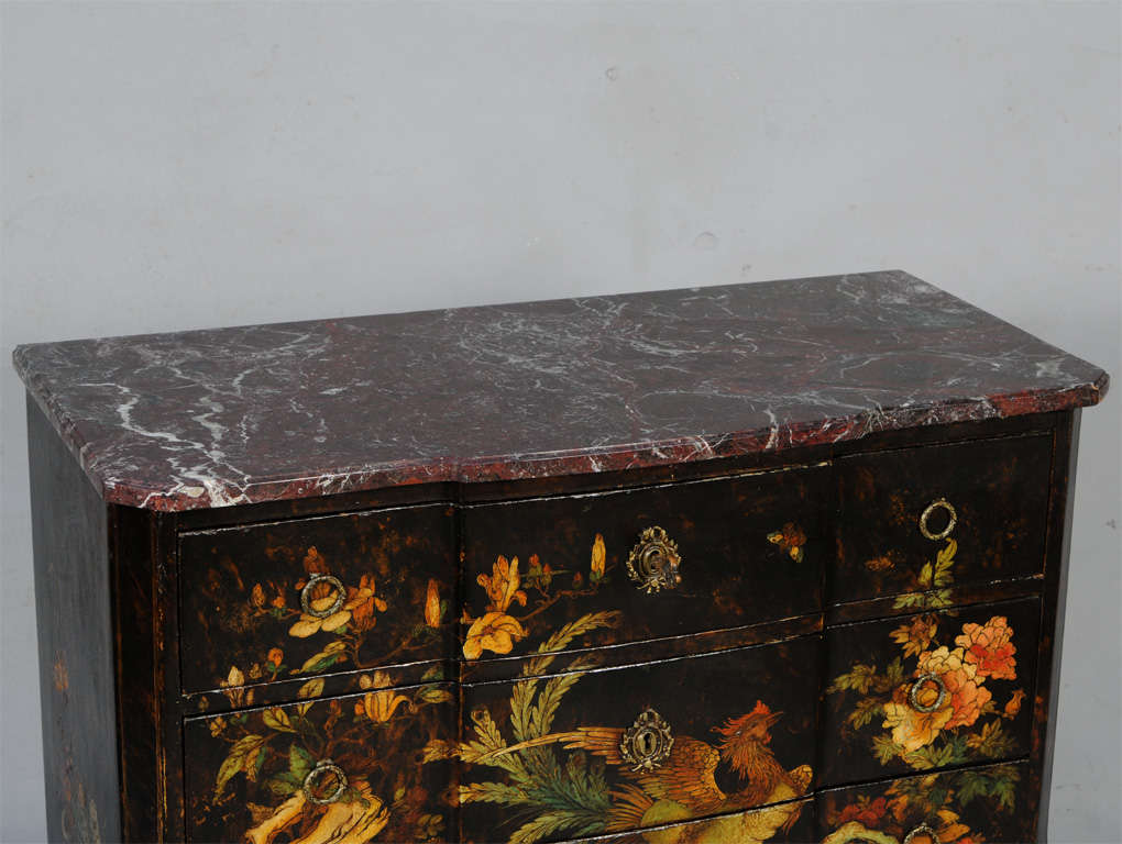 19c. French Japanned Commode with Marble Top 2