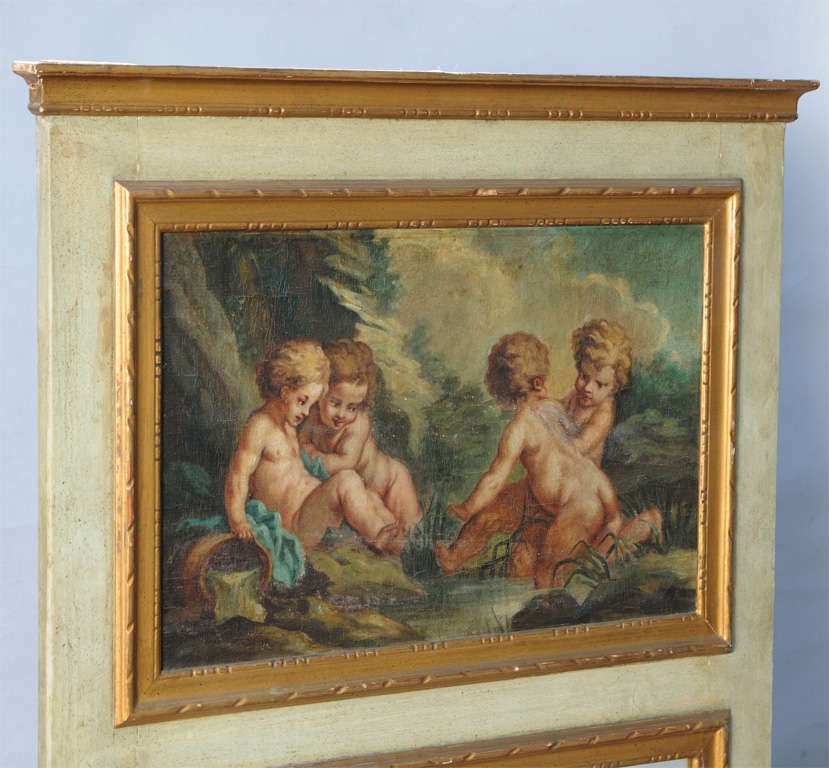 French 19th Century Trumeau with Early O/C Classical Painting For Sale