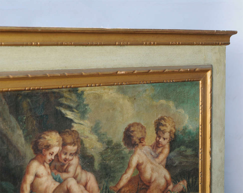 19th Century Trumeau with Early O/C Classical Painting In Good Condition In West Palm Beach, FL