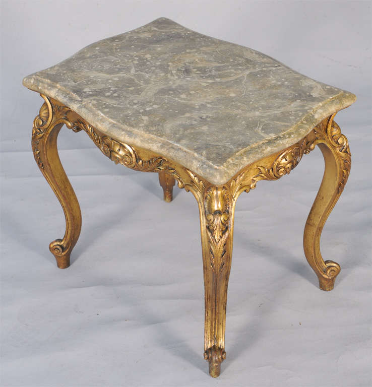 19th Century Faux Painted and Giltwood French 19c. Tea Table For Sale