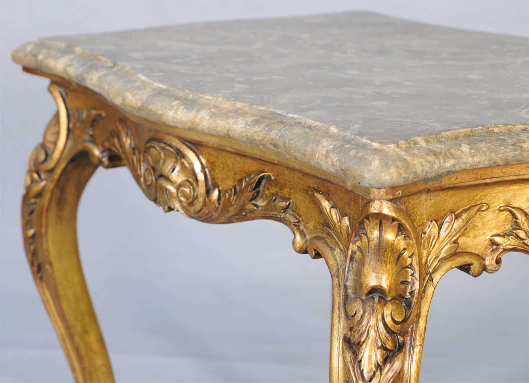 Faux Painted and Giltwood French 19c. Tea Table For Sale 2