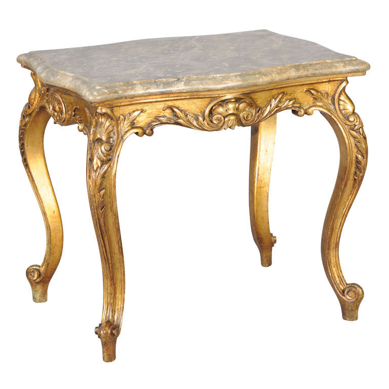 Faux Painted and Giltwood French 19c. Tea Table For Sale