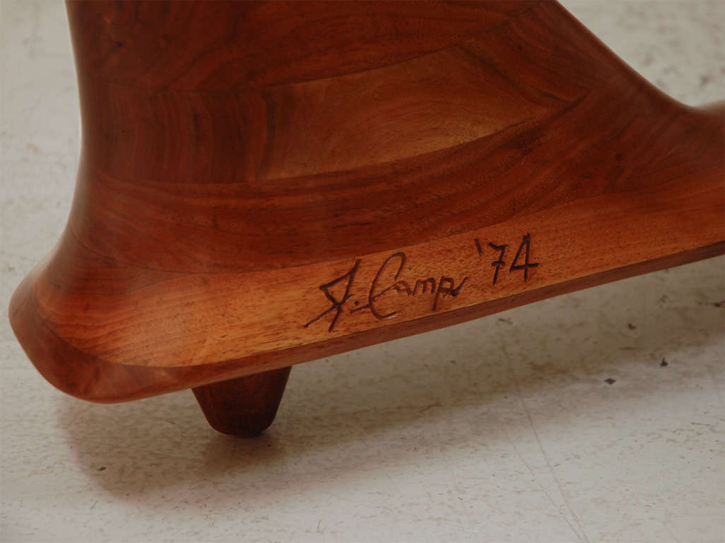 American Solid Walnut Sculptural table by Woodworker J. Camp