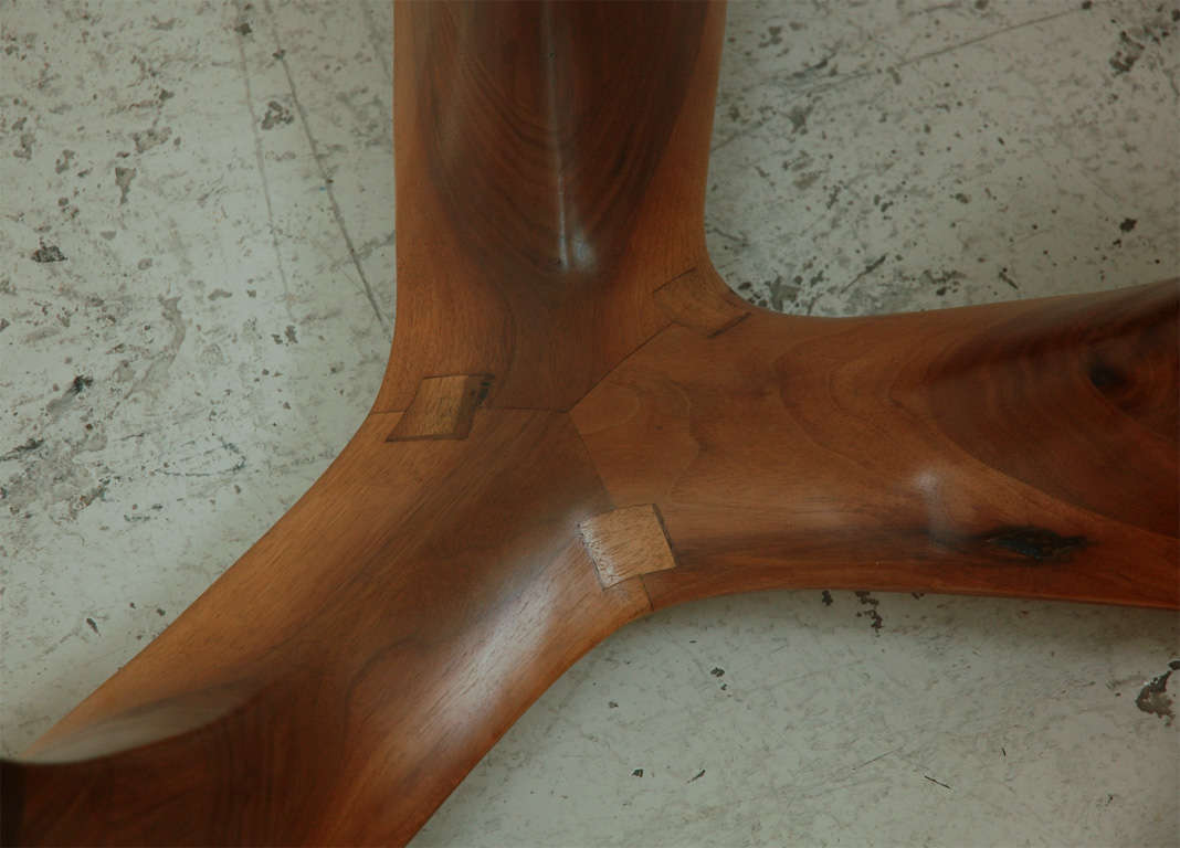 Late 20th Century Solid Walnut Sculptural table by Woodworker J. Camp