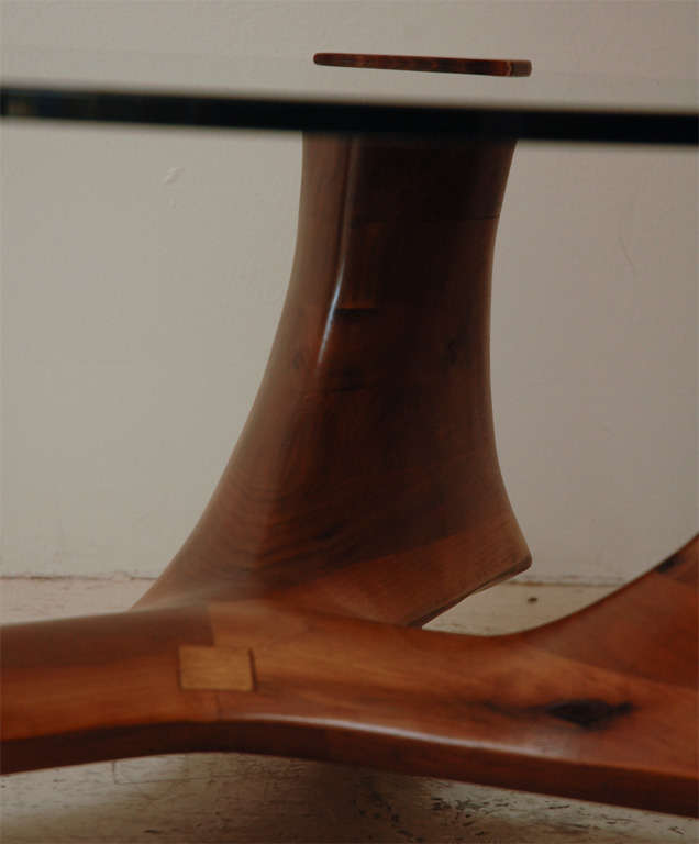 Solid Walnut Sculptural table by Woodworker J. Camp 2