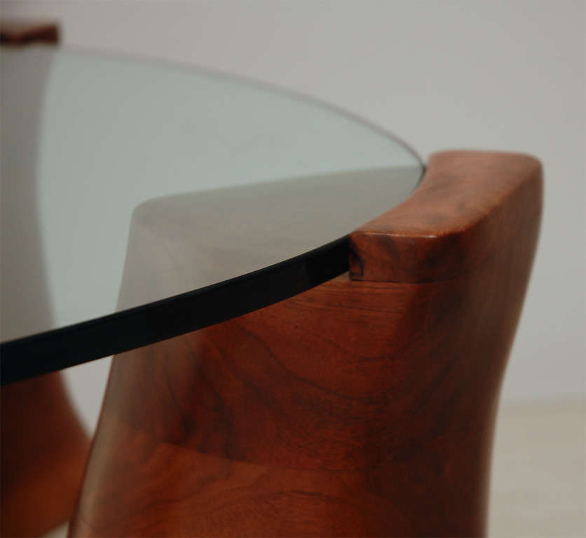 Solid Walnut Sculptural table by Woodworker J. Camp 3