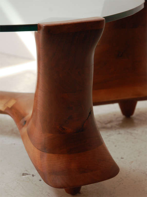 Solid Walnut Sculptural table by Woodworker J. Camp 4