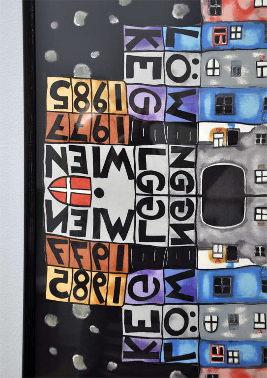 Écharpe imprimée à la main de Fritz Hundertwasser 5
