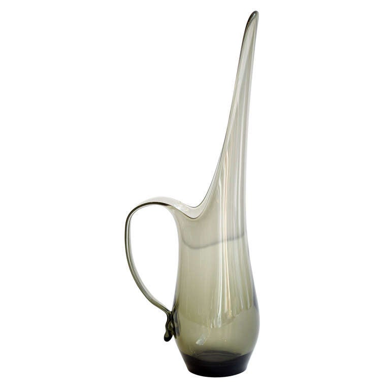 Glass pitcher designed by Elmer E. Miller for Viking Glass at 1stDibs