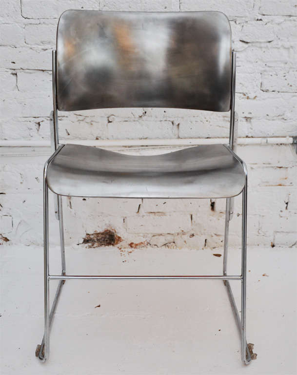 Set of 8 silver lacquered David Rowland chairs