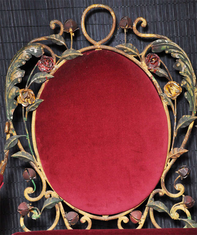 Metal Settee with Rose Motif
